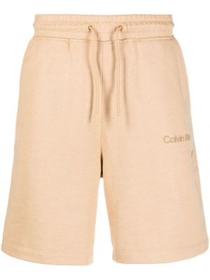 Дънкови шорти Calvin Klein Jeans бежово