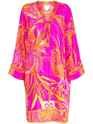 Μεταξωτή φόρεμα με σχέδιο με αφηρημένο print Camilla
