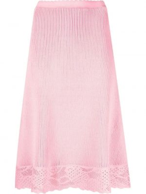 Jupe longue en tricot ajouré Balenciaga rose