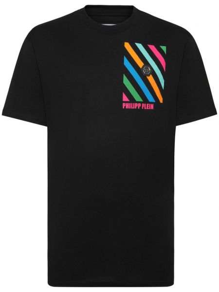 Pruhované tričko Philipp Plein černé