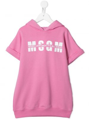 Trykt hette dress for jenter Msgm Kids rosa