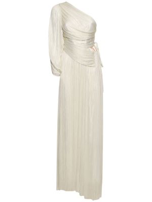 Vestido largo de seda de tul Maria Lucia Hohan blanco