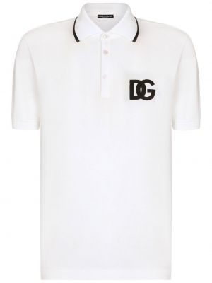 Brodert poloskjorte Dolce & Gabbana hvit