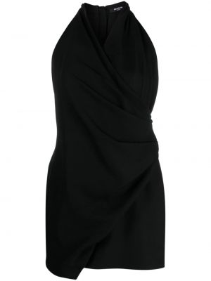 Drapírozott mini ruha Balmain fekete