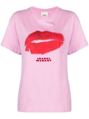 T-shirt con stampa Isabel Marant rosa