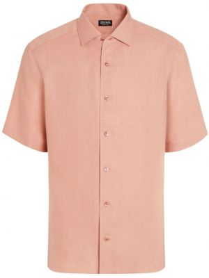 Camicia di lino Zegna rosa