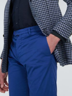 Bavlnené rovné nohavice Kiton modrá