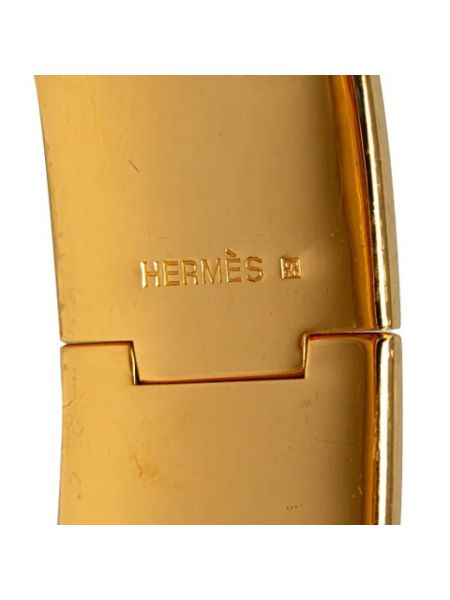 Brazalete de oro de cuero retro Hermès Vintage