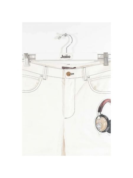 Jeansy bawełniane Louis Vuitton Vintage białe