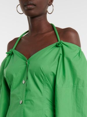 Bavlněné midi šaty Nanushka zelené