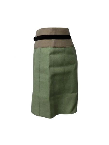 Falda de lana Miu Miu Pre-owned verde