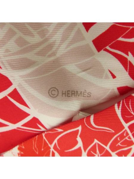 Jedwabna szal retro Hermès Vintage czerwona