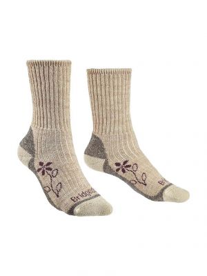 Чорапи от мерино вълна Bridgedale бежово