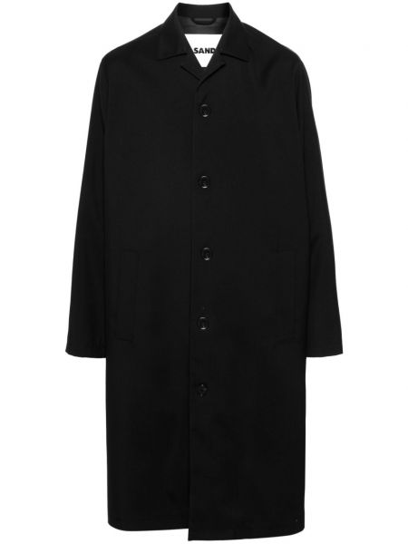 Μάλλινο παλτό Jil Sander μαύρο