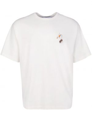 Bavlněné tričko s potiskem Rta bílé