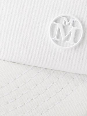 Bavlněná kšiltovka s tygřím vzorem Maison Michel bílá