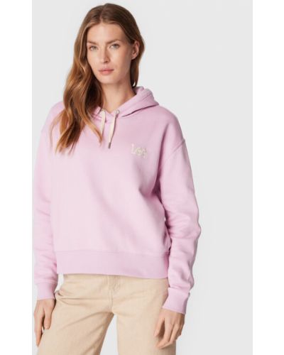 Laza szabású pulóver Lee rózsaszín