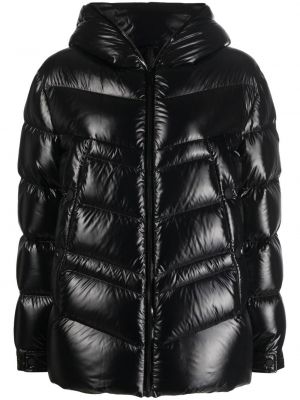 Палто с качулка Moncler черно