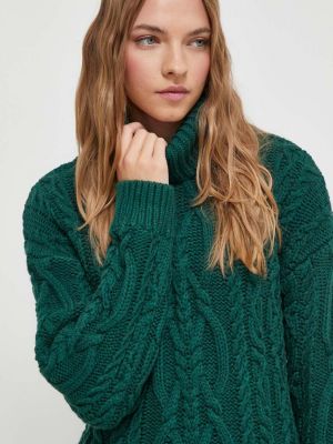 Vlněný svetr Superdry zelený