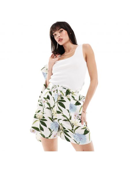 Льняные шорты в цветочек с принтом Asos Design