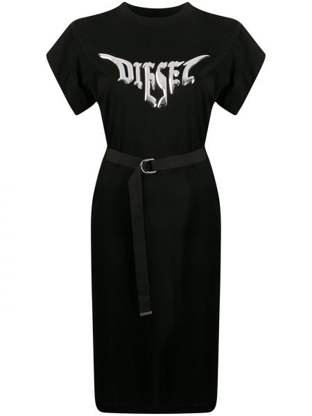 Сукня -футболка з логотипом Diesel, чорне