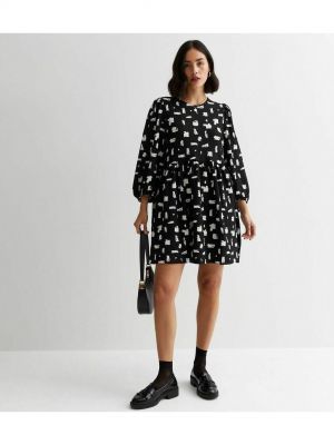 Платье из джерси с абстрактным узором New Look черное