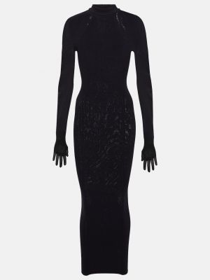 Прозрачное длинное платье Wolford черное