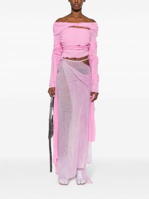 Drapované dlouhá sukně Acne Studios fialové