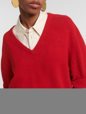Volneni pulover Tory Burch rdeča