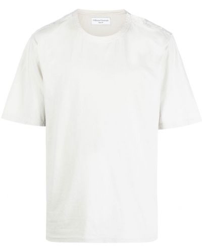 Памучна тениска с копчета Officine Generale бяло