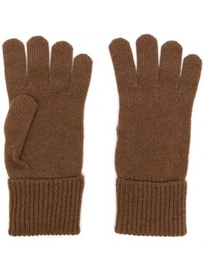 Pletené kašmírové rukavice Woolrich hnědé
