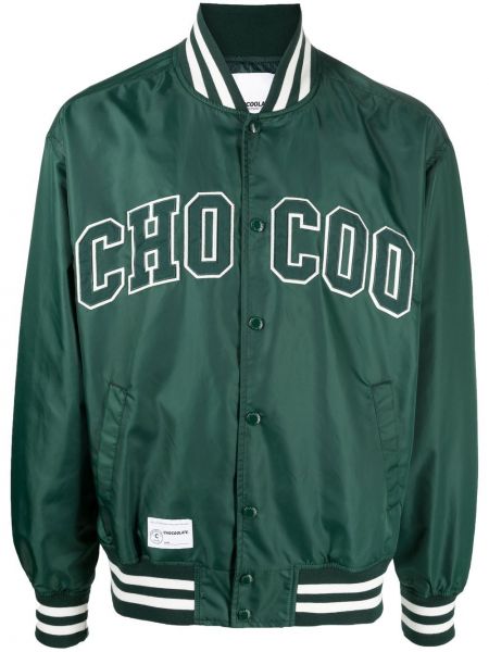 Giacca bomber ricamata Chocoolate verde