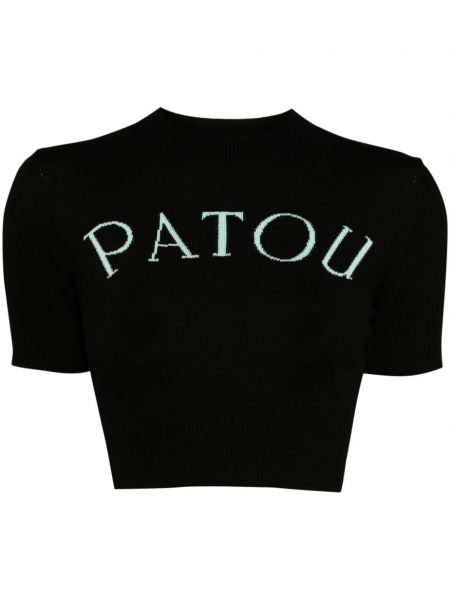 Žakárový pletený top Patou černý