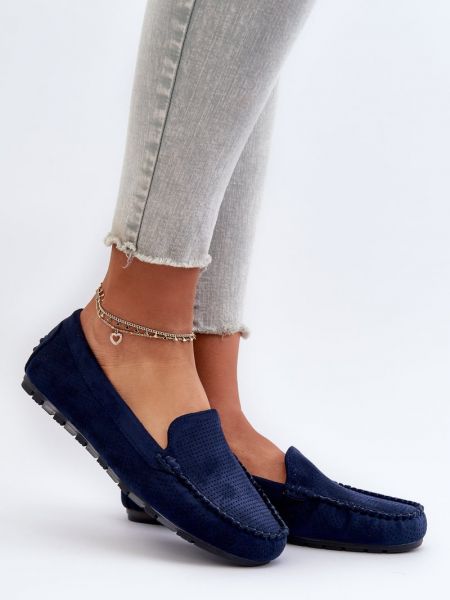 Pantofi loafer din piele de căprioară Kesi albastru