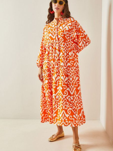 Sukienka długa Xhan pomarańczowa