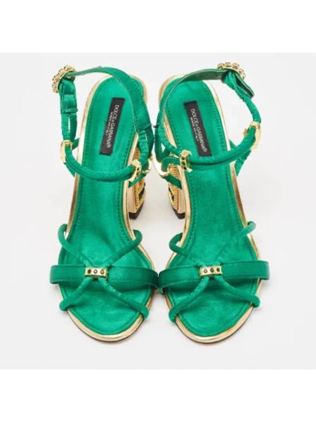Sandalias de raso Dolce & Gabbana Pre-owned verde