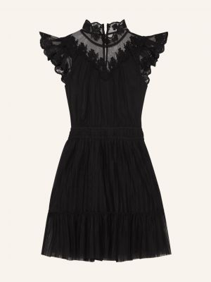 Sukienka koktajlowa z falbankami Allsaints czarna