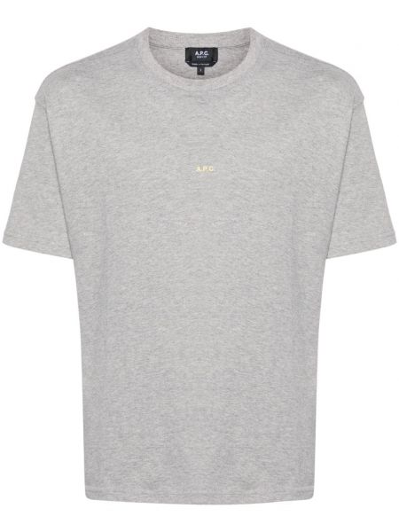 T-shirt en coton à imprimé A.p.c. gris