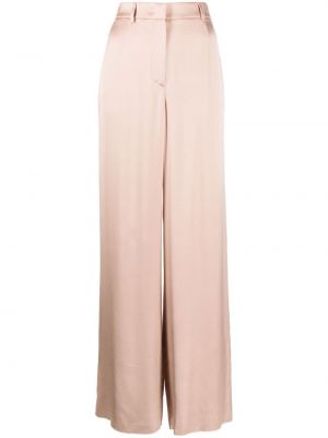 Hedvábné kalhoty relaxed fit Giorgio Armani růžové