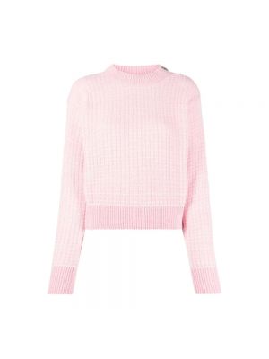 Sweter z okrągłym dekoltem Moschino różowy