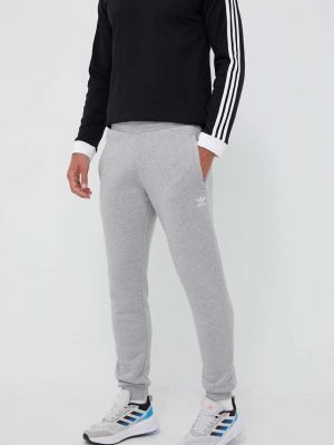 Меланжирани панталон с принт Adidas Originals сиво