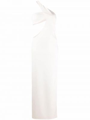 Asymetrické koktejlkové šaty Mônot biela