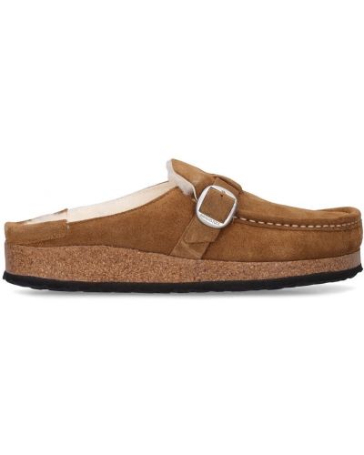 Pantofi loafer din piele de căprioară Birkenstock maro