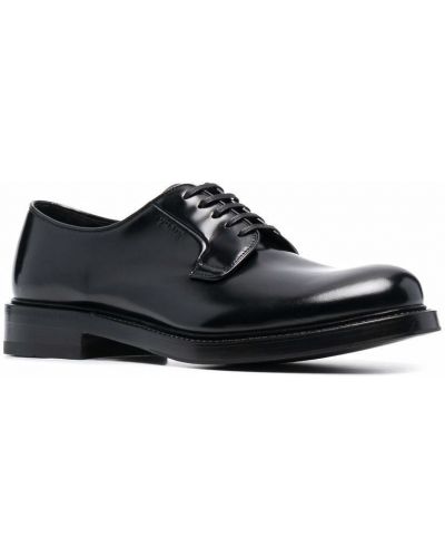 Nėriniuotos derby batai su raišteliais Prada juoda