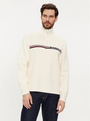 Пуловер на райета Tommy Hilfiger бежово