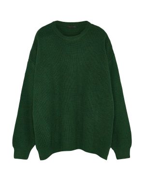 Oversized priliehavý sveter Trendyol khaki