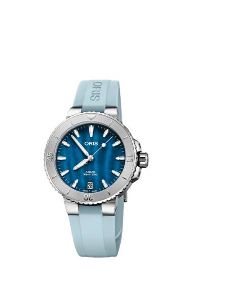 Zegarek z perełkami Oris niebieski