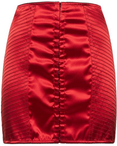 Jupe courte en satin Dolce & Gabbana rouge