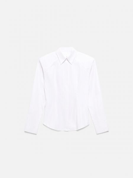 Белая приталенная блузка с подплечниками Befree