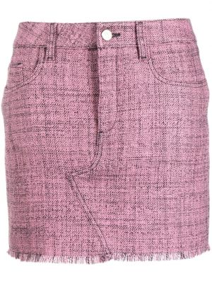 Minigonna con frange in tweed con motivo a stelle Stella Mccartney rosa